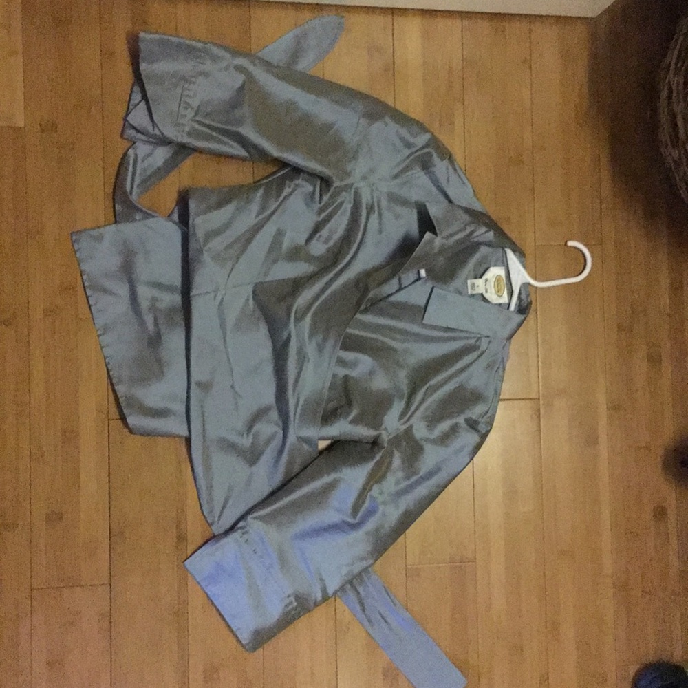 Talbots tie-wrap Pure Silk blazer - Greenish/Blue